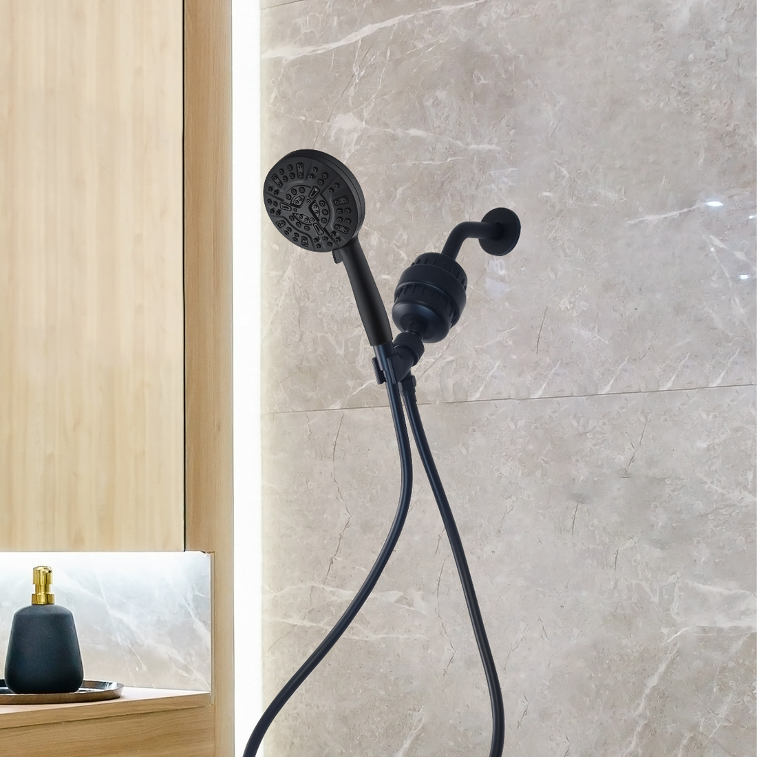 Luxe 10 Mode Showerhead Complete Shower Kit