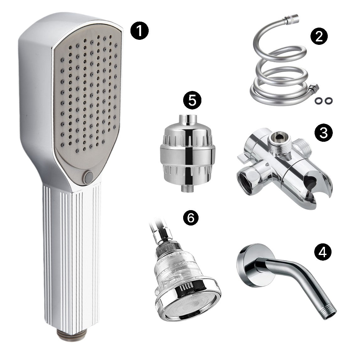 MineralStream Detangler Comb Shower Head