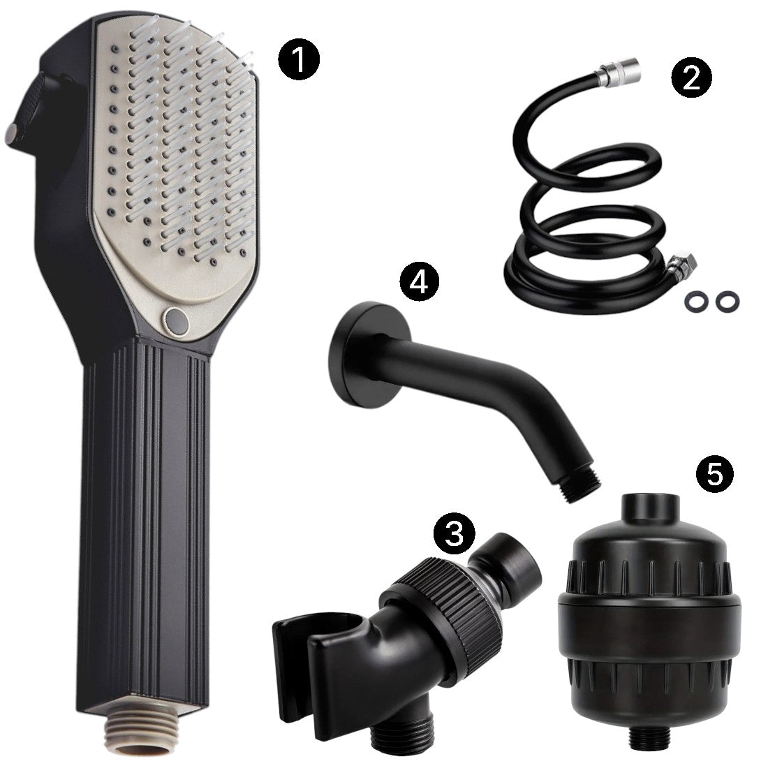 MineralStream Detangler Comb Shower Head